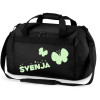 Kinder-Sporttasche mit Namen bedruckt | Personalisierbar mit Motiv Schmetterling | Reisetasche Duffle Bag für Mädchen in Pink, Blau, Grün