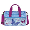 Sporttasche mit Name | Schmetterling Butterfly Sky and Sparkle in Blau & Pink