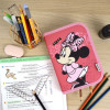 Federmäppchen Mädchen mit Namen | Minnie Mouse Leo-Optik in pink und rosa