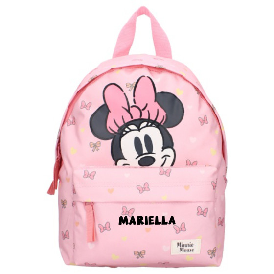 Kinderrucksack mit Name | Motiv Disney Minnie Mouse in rosa