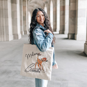 Canvas Shopper mit Namen personalisiert | Motiv Bambi