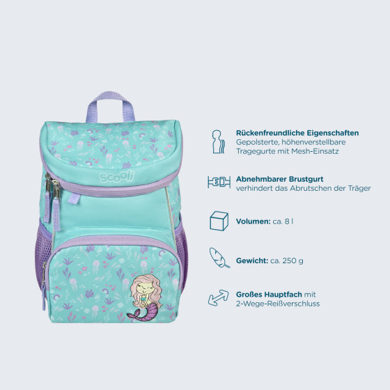 Kindergartenrucksack mit Name Meerjungfrau ab 3 Jahre, 34,99 €