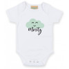 Baby Body Wolke mit Name | Personalisiertes Geschenk Neugeborene Geburt Taufe (weiß)