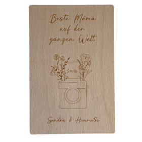 Personalisierte Grußkarte aus Holz | Beste Mama auf...