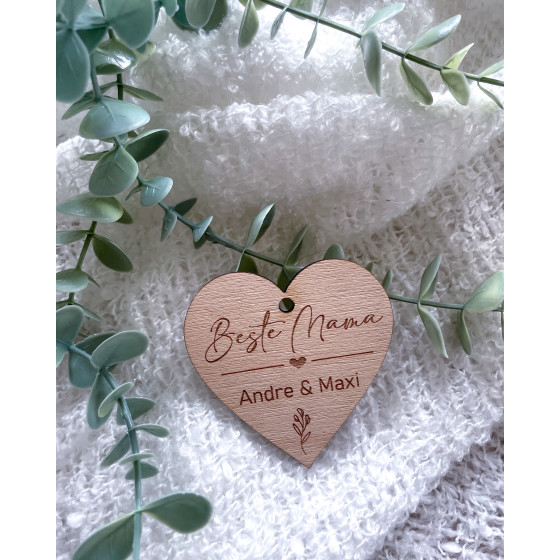 Geschenkanhänger aus Holz | Muttertag Herz Beste Mama