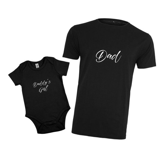 Herren T-Shirt und Baby Body im Set | Daddys Girl für Papa und Baby