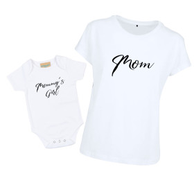 Damen T-Shirt und Baby Body im Set | Mommys Girl für Mama und Baby