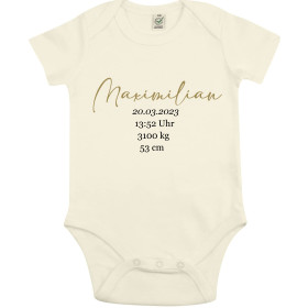 Body Baby mit Namen und Geburtsdaten personalisiert