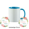 Personalisierte Tasse mit Namen | Beste Mama mit Blumenkranz