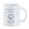 Personalisierte Tasse zum Valentinstag | Herzhände mit Spruch und Name