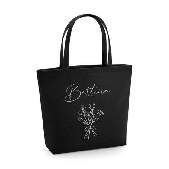 Filztasche mit Etui | Personalisiert mit Blumenstrauß und Name