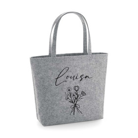 Filztasche mit Etui | Personalisiert mit Blumenstrauß und Name
