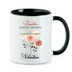 Personalisierte Tasse Dankeschön | Blumen Spruch Danke