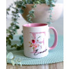 Personalisierte Tasse mit Name | Floraler Buchstabe in rosa