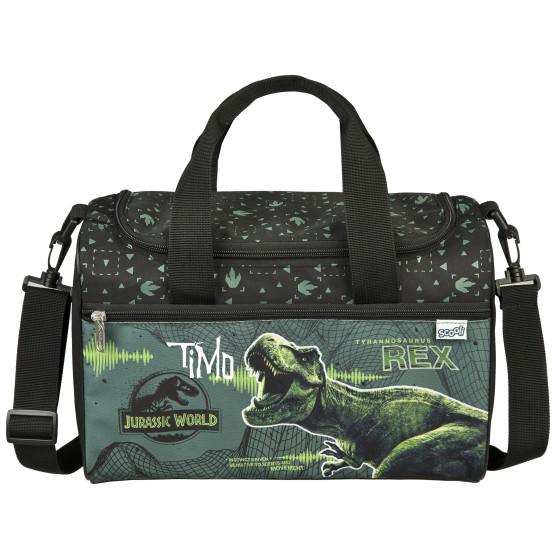 Kleine Sporttasche mit Name | Jurassic World Dino in gün