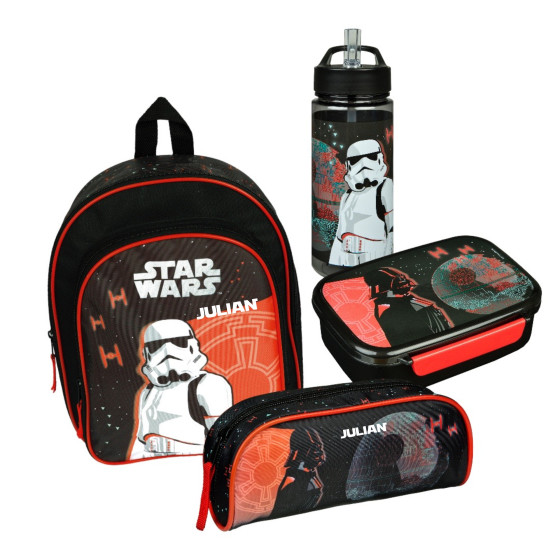 Set Star Wars | Kinderrucksack mit Trinkflasche, Brotzeitdose und Schlampermäppchen