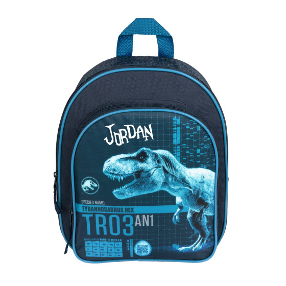 Kindergartenrucksack mit Name | Jurassic World Dinosaurier (blau)