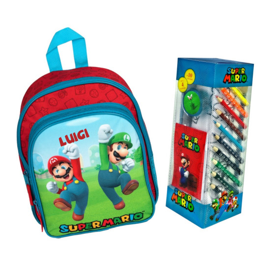 Set Super Mario | Kinderrucksack mit Malturm