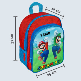 Set Super Mario | Kinderrucksack mit Trinkflasche und...