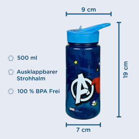 Set Avengers | Kinderrucksack mit Trinkflasche und Brotzeitdose