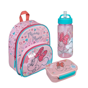 Set Minnie Mouse Blumen | Kinderrucksack mit Trinkflasche...