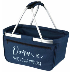 Einkaufskorb OMA mit Herz | Personalisiert mit Namen