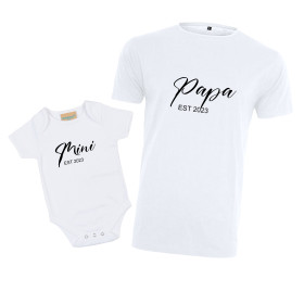Herren T-Shirt und Baby Body im Set | Papa & Mini