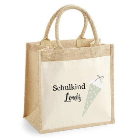 Personalisierte Jutetasche Baumwolle mit Name | Schulkind...