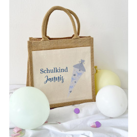 Personalisierte Jutetasche Baumwolle mit Name | Schulkind...