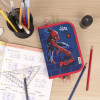 Federmappe mit Namen | Motiv Spiderman in POW rot und blau
