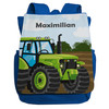 kleiner Kinderrucksack für Jungen | Motiv Traktor Bulldog in grün & blau