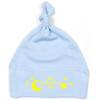 kleine Mütze für Babys mit Namen | Motiv Schlafmütze in blau & weiß