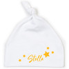 kleine Mütze für Babys mit Namen | Motiv Name & Sterne in hellblau & petrol