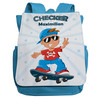 Kindergartenrucksack mit Namen | Motiv Checker & Skateboard in blau
