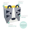 Spielzeugkiste mit Namen | Tiger Oscar | Spielzeugbox zum Aufräumen & Verstauen | für Jungen & Mädchen mit Personalisierung in grau, weiß & pink