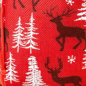 Nikolausssäckchen in rot | Motiv Rentier & Bäume